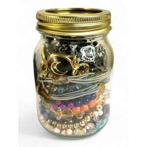 Mixed Jewelry Jar All Bracelets Colorful Various Types Beaded Link Chain